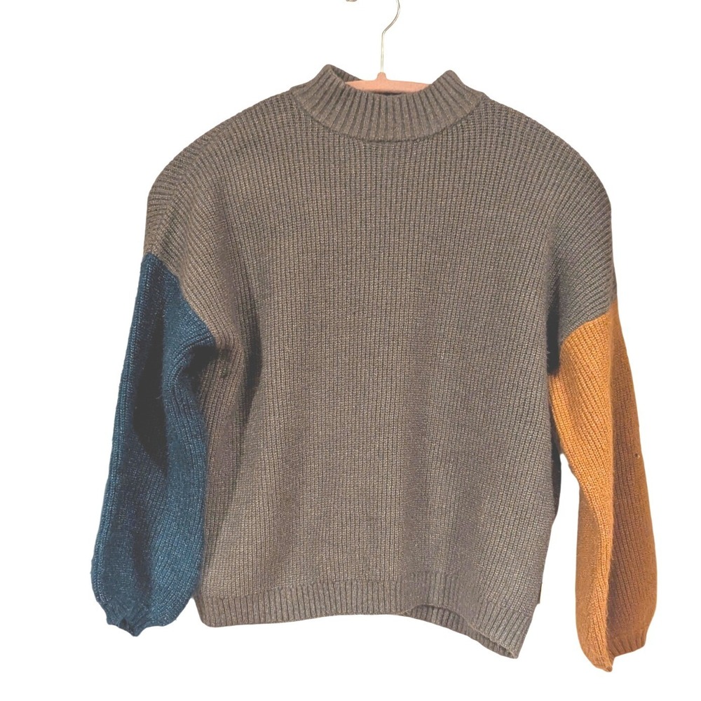 BRIXTON Color Block Mock Neck Sweater‎ Long Sleeve Women's Size S